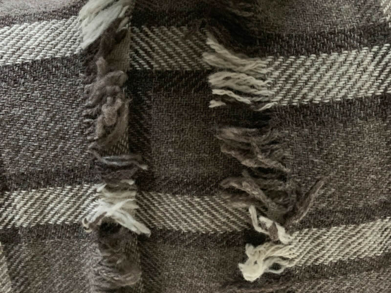 Hand Woven Woolen Blanket Grey KOCR-05 - WoolSome